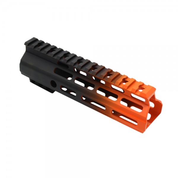 CERAKOTE GRADIENT| AR-15 ANGLE CUT CLAMP ON M-LOK 7 INCH HANDGUARD- BLACK BASE- GRADIENT- HUNTER ORANGE -MADE IN U.S.A